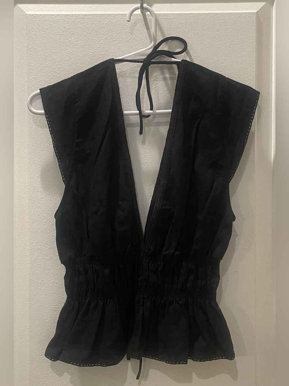 NEW…WAYF Tie-Front Linen Blend Top - Picture 6 of 6